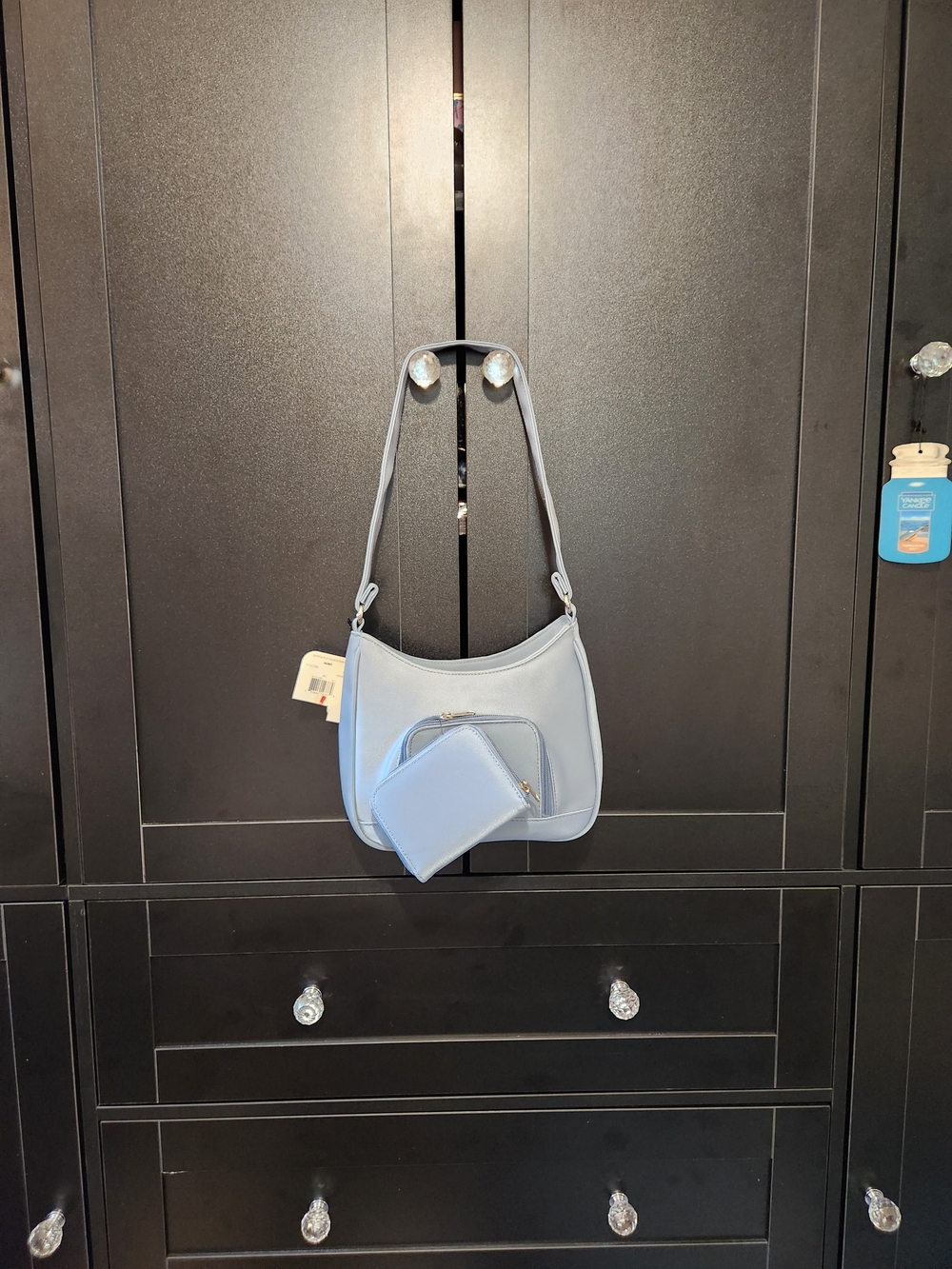 No Boundries Hobo Shoulder Bag In Sky Blue With Matching Wallet.